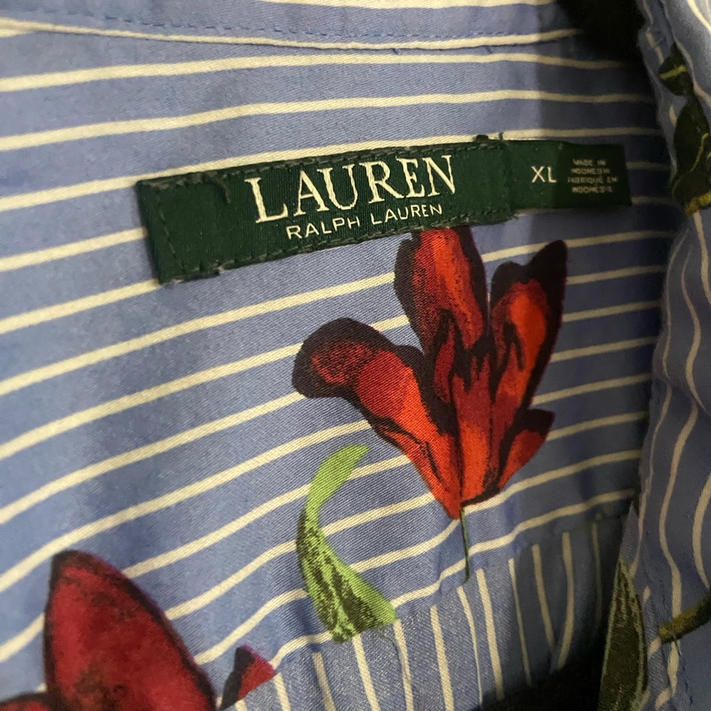 Lauren Ralph Lauren Floral Striped Shirt - Picture 3 of 4